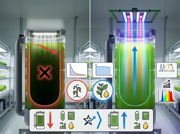 Overcoming light attenuation in photobioreactors